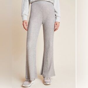 Anthropologie Gray Ribbed Wide Leg Pants Size S